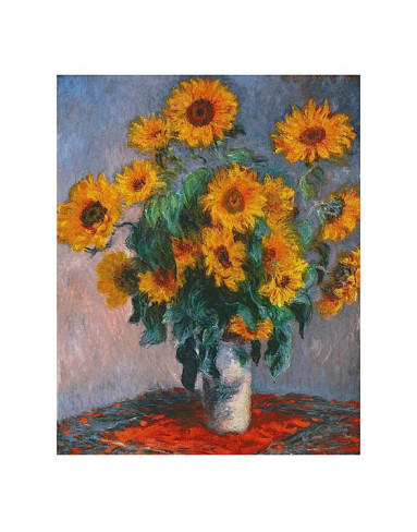 Vase Of Sunflowers-Claude Monet Painting - Click Image to Close